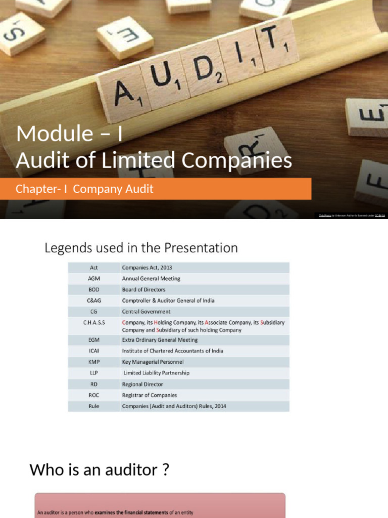 Audit of Limited Companies - Module - I | PDF | Audit | Auditor's Report