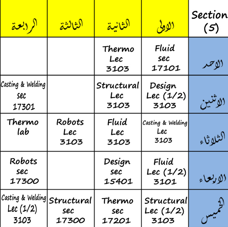 Engineering Course Schedule Overview | PDF