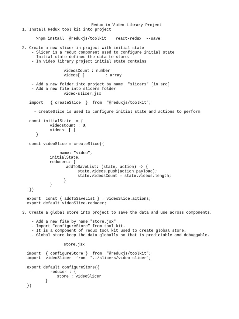 Implementing Redux in Video Library App | PDF | System Software ...