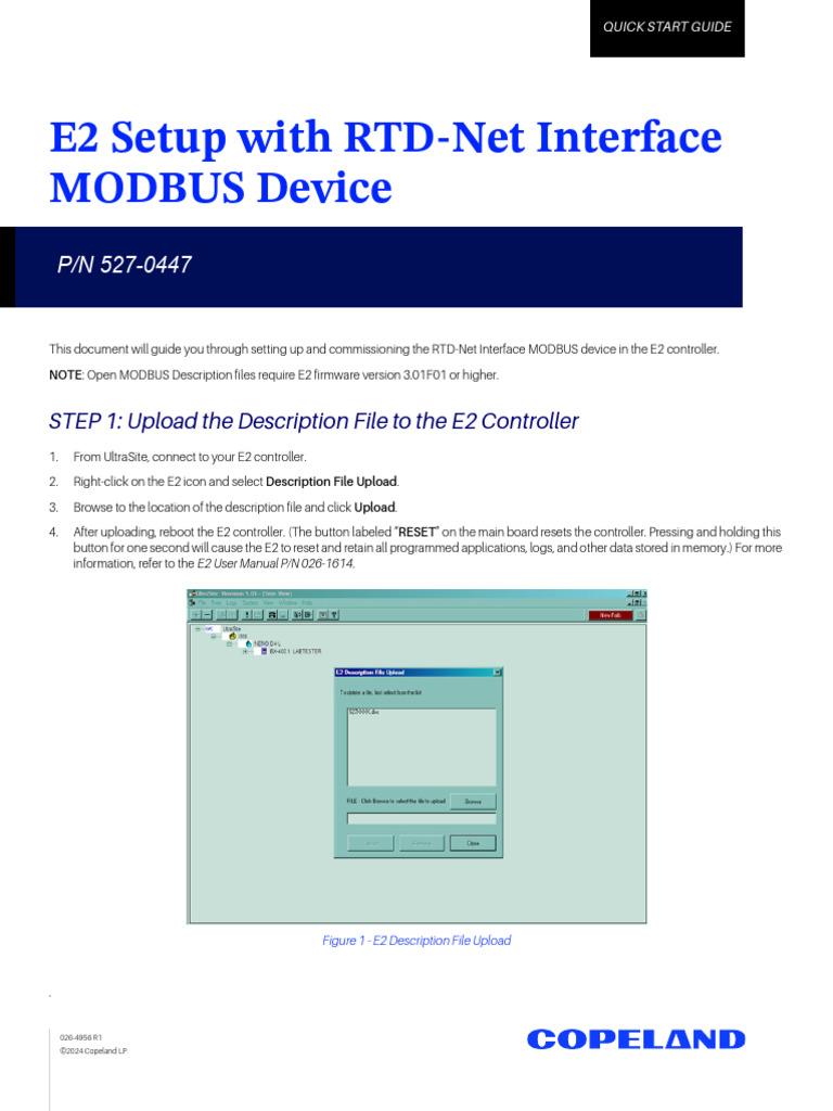 E2 Setup With TRD-NET Interface MODBUS Device For 527-0447 0264956rev0 ...