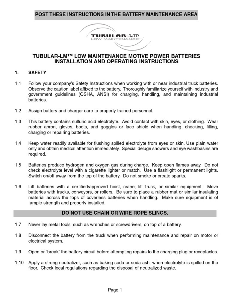 Tubular-LM Battery Maintenance Guide | PDF | Battery Charger ...