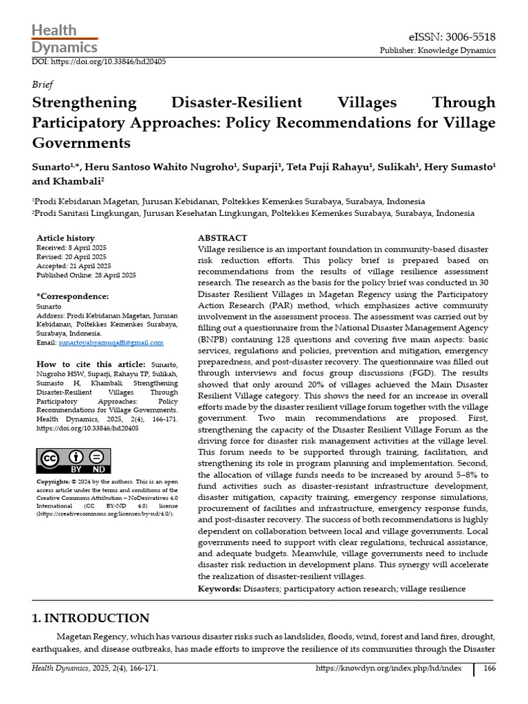 Strengthening Disaster-Resilient Villages | PDF | Emergency Management ...