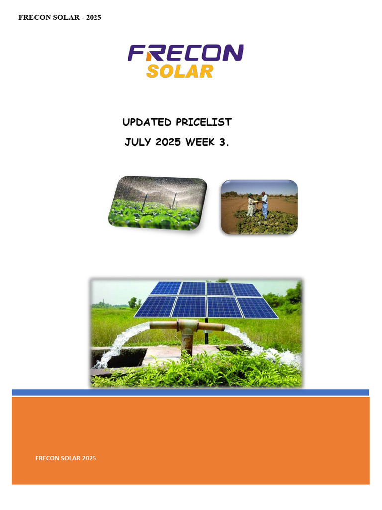 Frecon Solar Products Price List 2025 | PDF | Direct Current | Mains ...