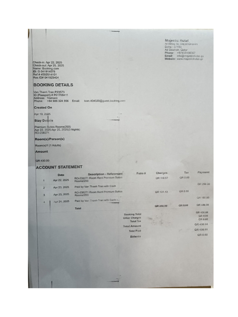Hotel Invoice | PDF