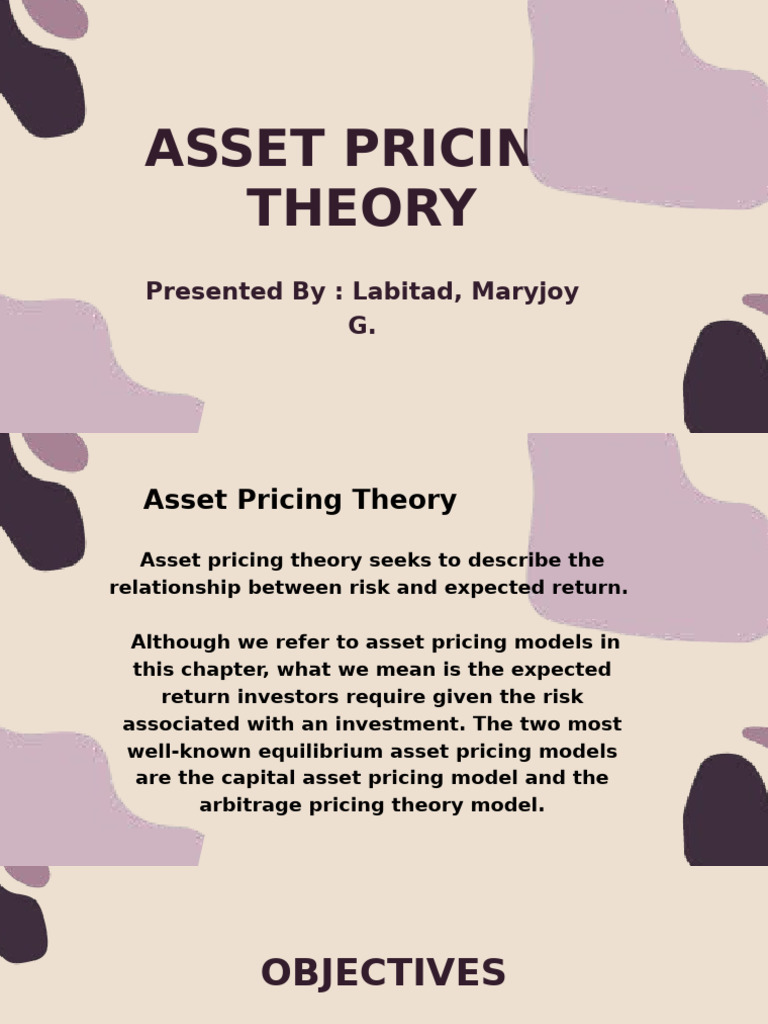Asset Pricing Theory Overview | PDF | Capital Asset Pricing Model