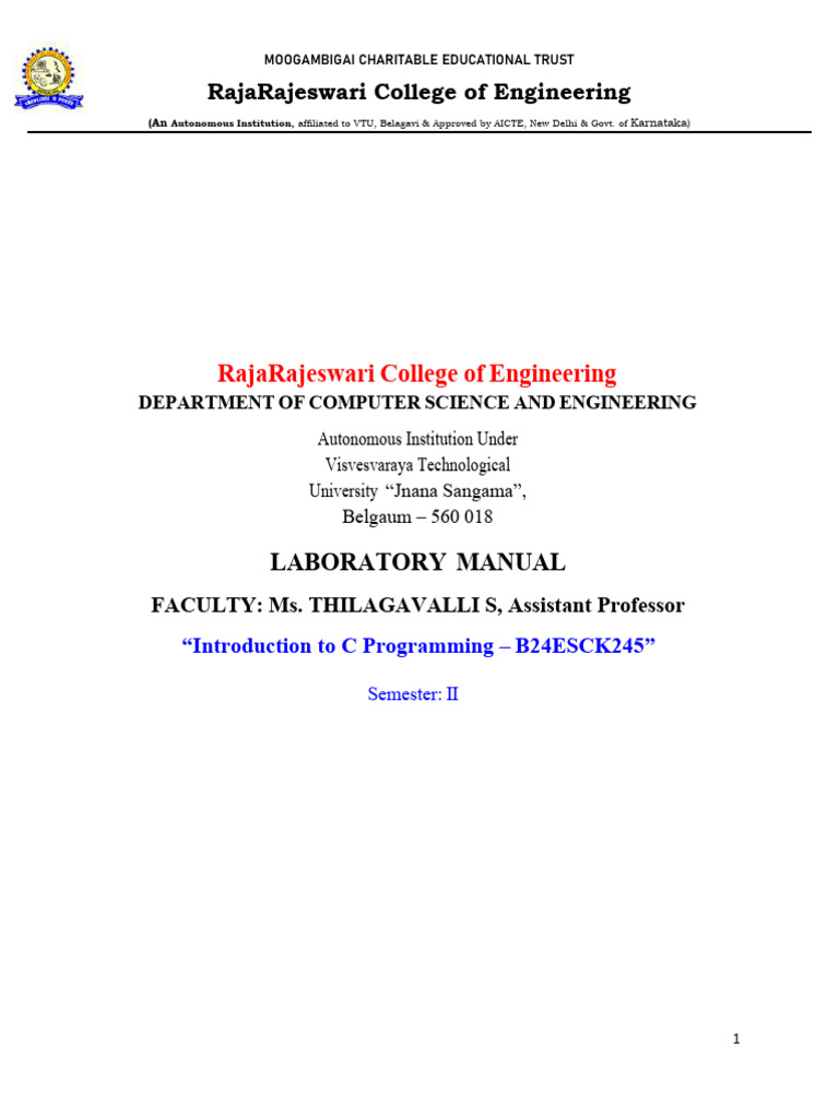 C Programming Lab Manual for Students | PDF | Computer Data Storage ...
