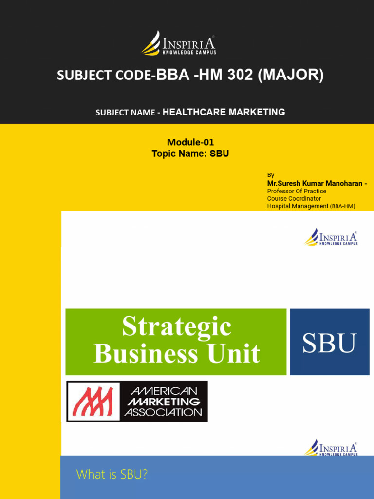 M1 - SBU in Marketing Management | PDF
