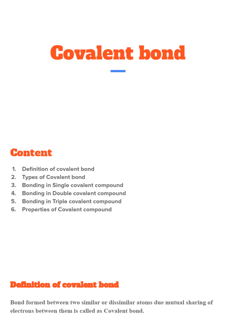 Covalent Bond | PDF | Chemical Bond | Covalent Bond