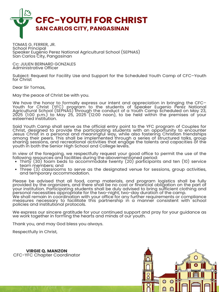 YFC 322 Youth Camp Facility Request | PDF