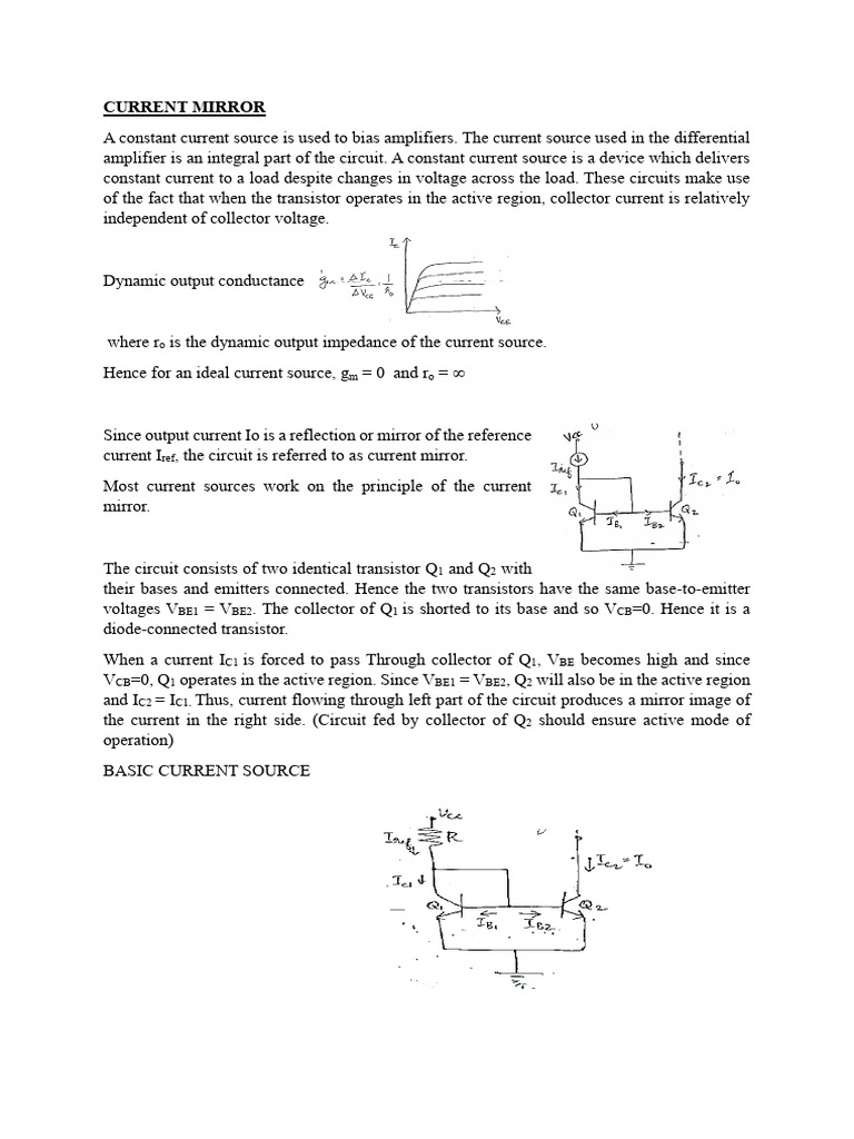 Current Mirror | PDF | Computer Engineering | Electrical Engineering