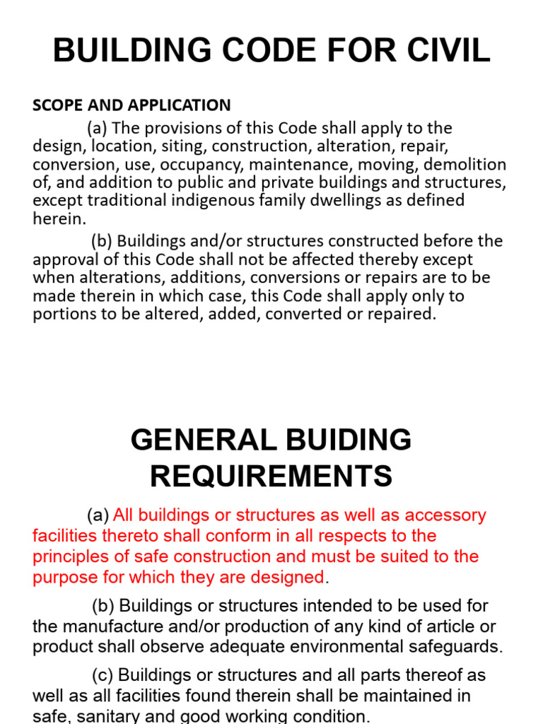 Building Code Cep 11 Power Point | PDF | Engineer | Framing (Construction)