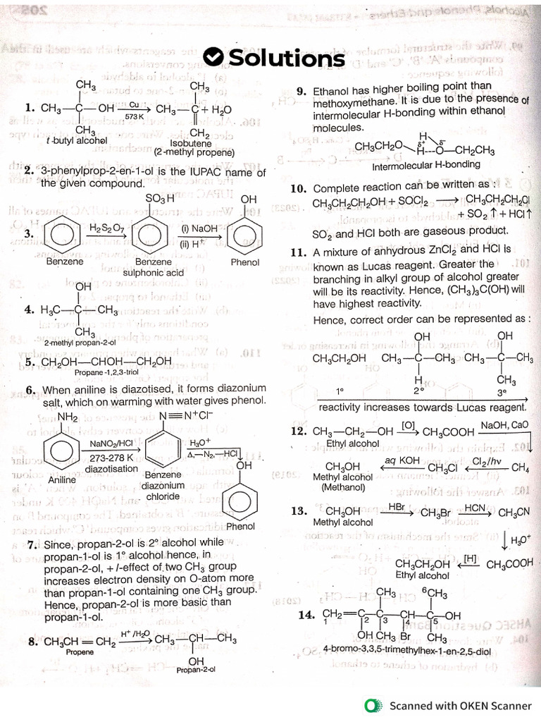 Alcohol, Ehter&Phenol Exammaster | PDF
