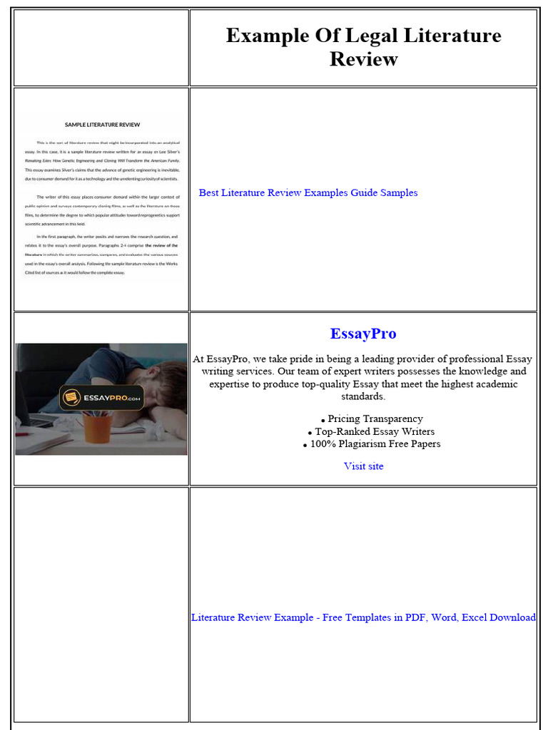Example of Legal Literature Review | PDF | Essays | Thesis