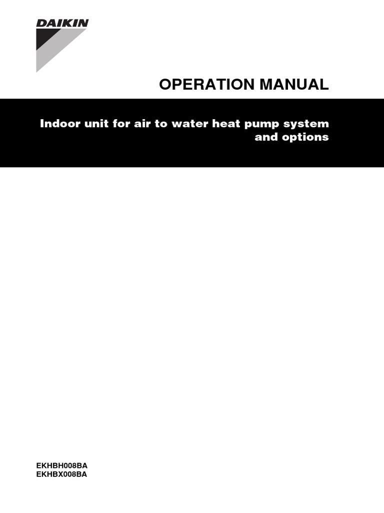 Air to Water Heat Pump Manual | PDF | Water Heating | Thermostat