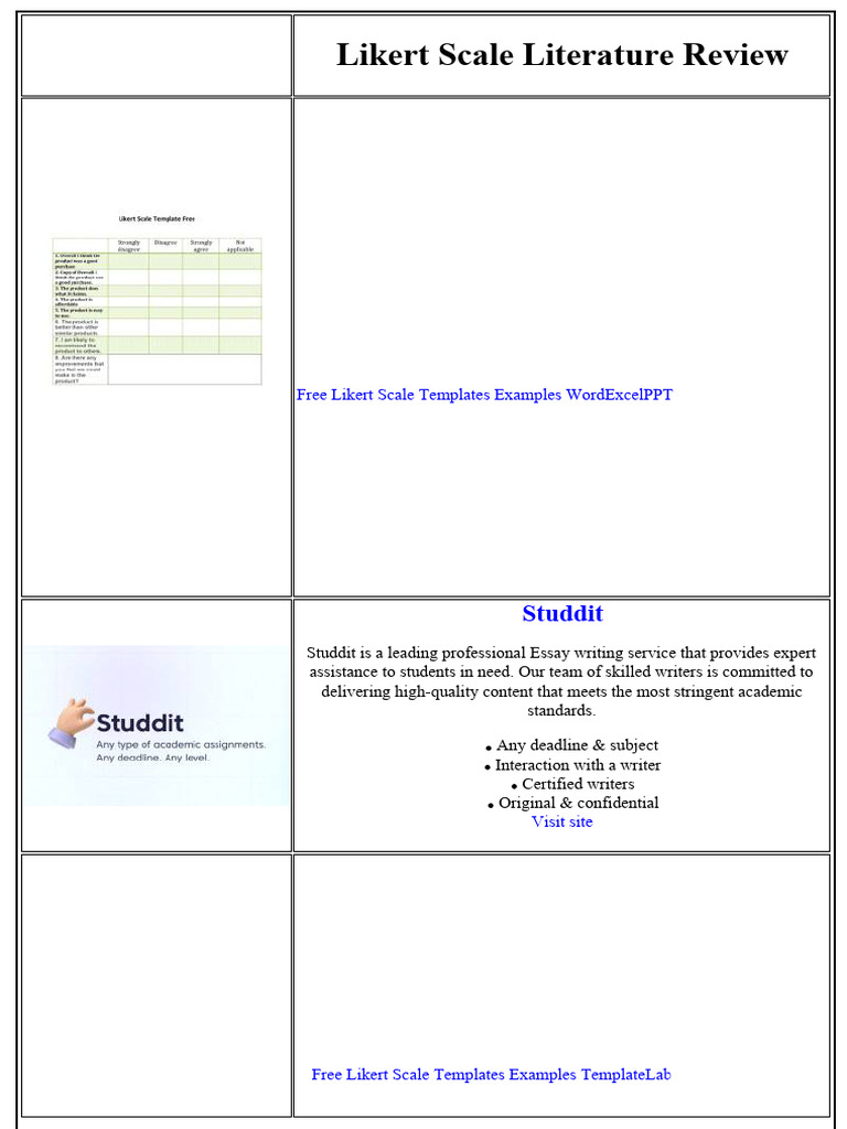 Likert Scale Literature Review | PDF | Likert Scale | Self Report Study