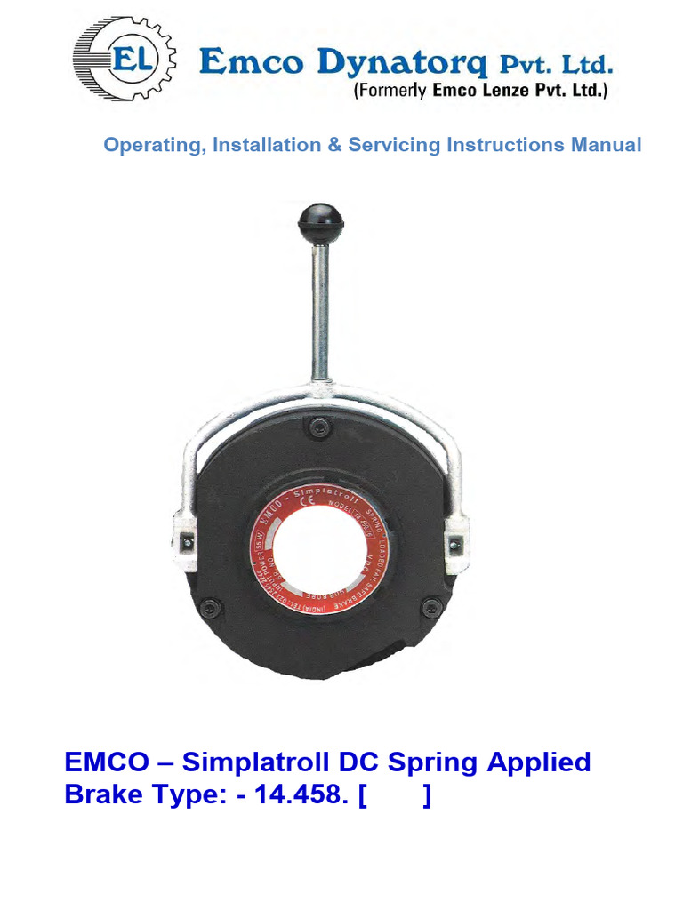 DC Brake Assembly Operating Manual | PDF | Electric Motor | Rectifier