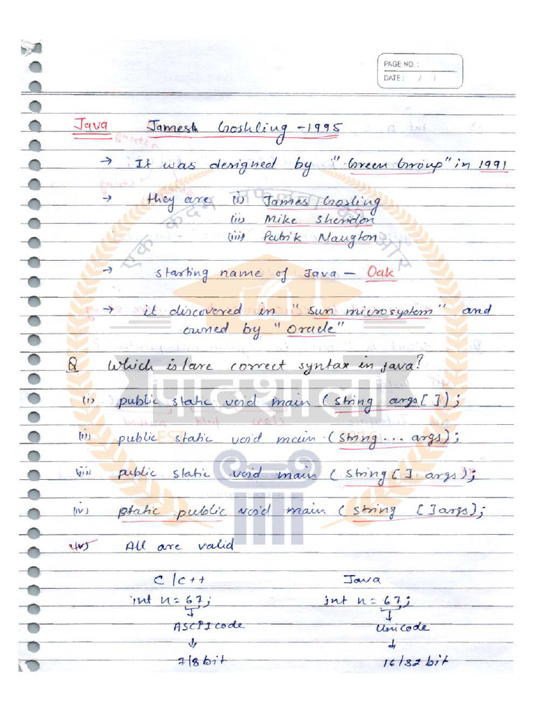JavaClassNotes 15689 156891080932 | PDF