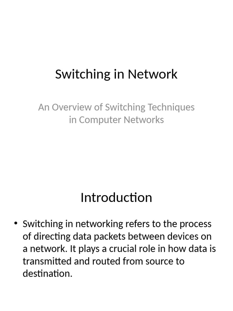 Overview of Switching Techniques | PDF