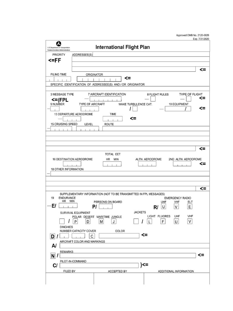 Flight Plan Format | PDF