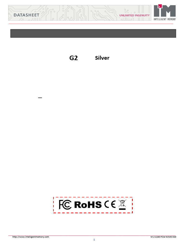 M.2 2280 PCIe NVMe SSD Datasheet | PDF | Solid State Drive | Computer Data