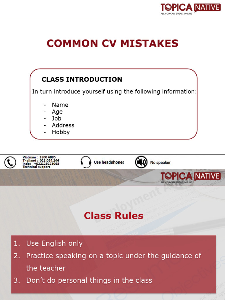 SC IO 06.08 .2016 Common CV Mistakes DuyenTT2 | PDF