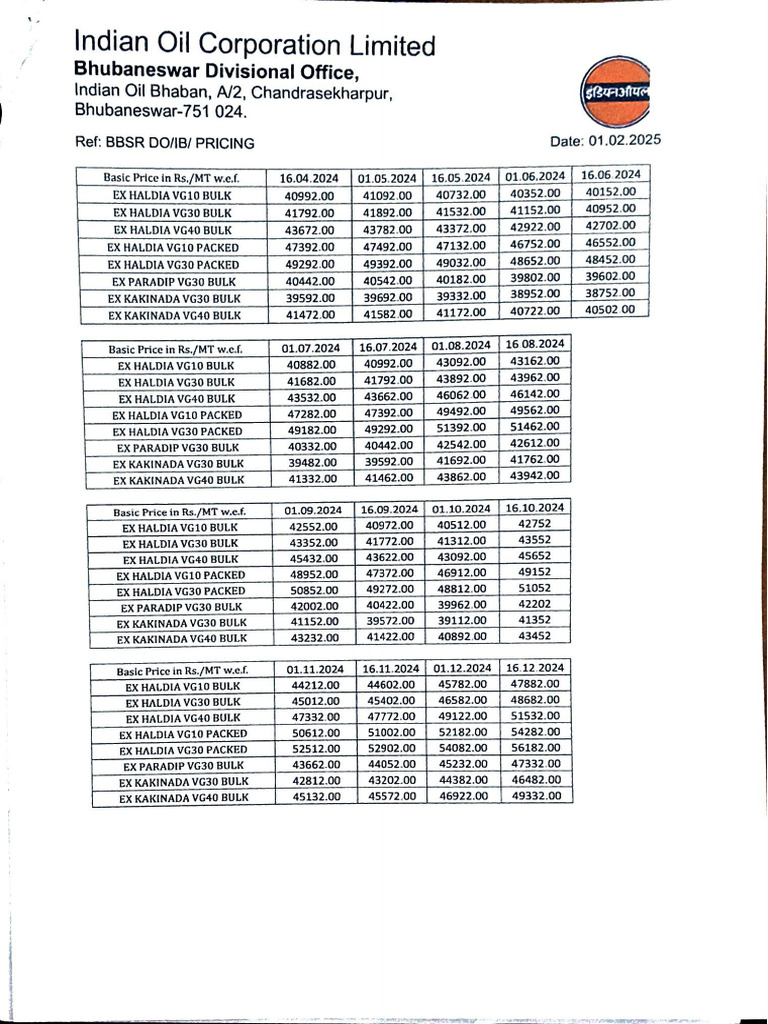 May-25 Bitumen Price | PDF