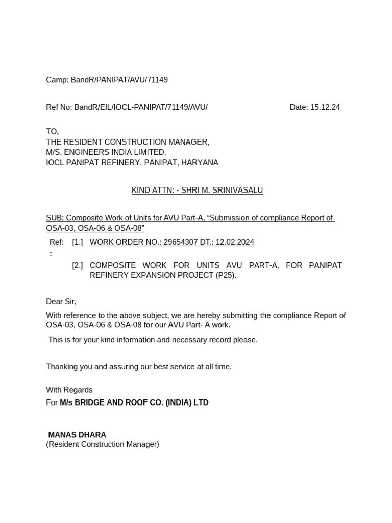 M/S Bridge and Roof Co. (India) LTD | PDF