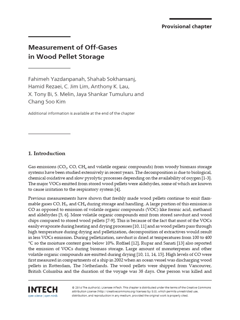 Measurement of Off-Gases in Wood Pellet Storage | PDF | Carbon Dioxide ...