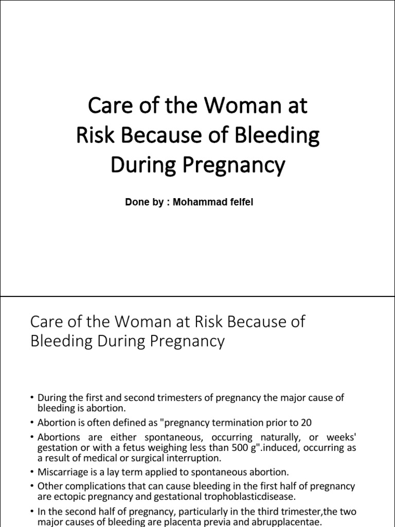 Managing Bleeding in Early Pregnancy | PDF | Miscarriage | Pregnancy
