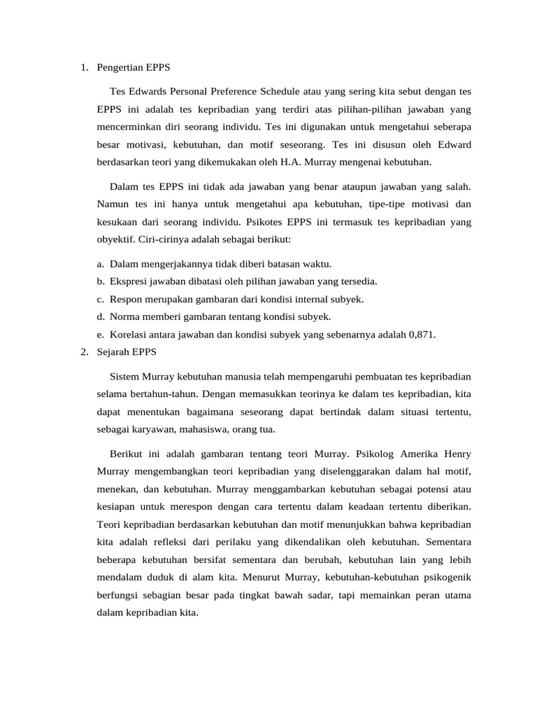 Pengertian EPPS | PDF