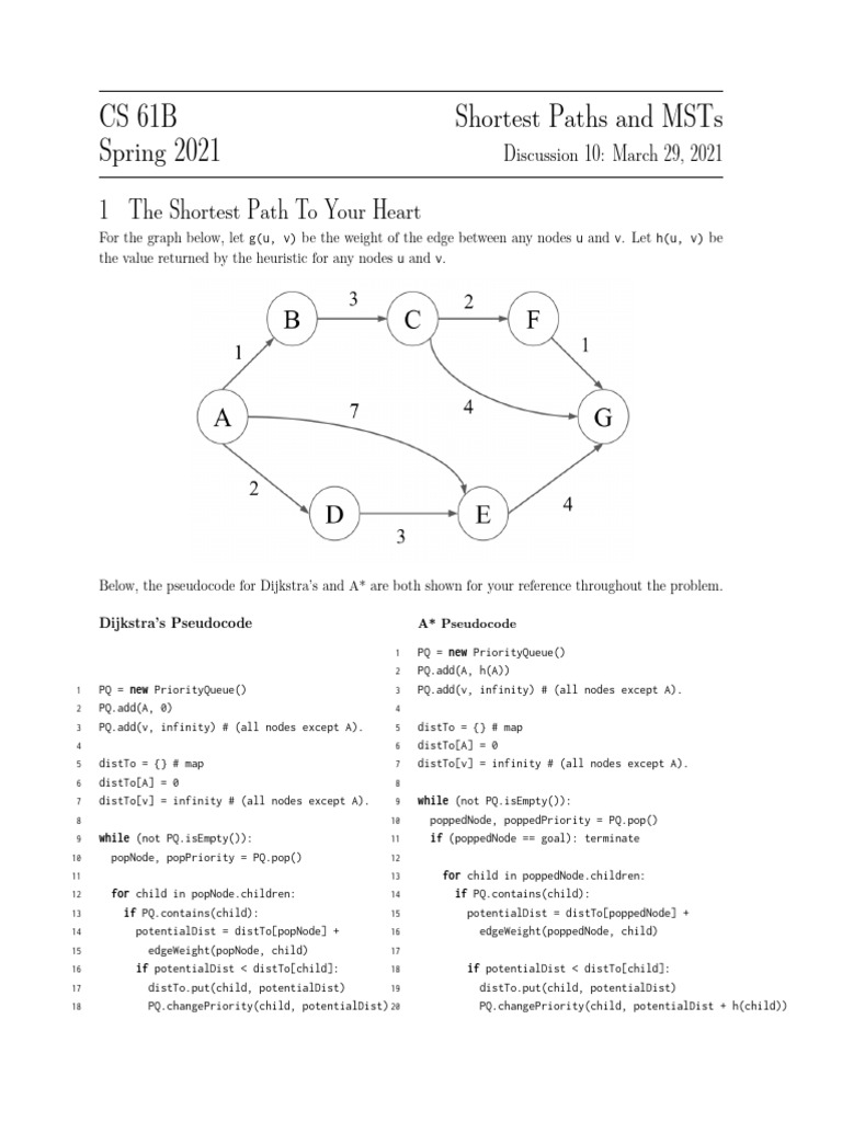 Shortest Paths and MSTs Explained | PDF | Applied Mathematics ...