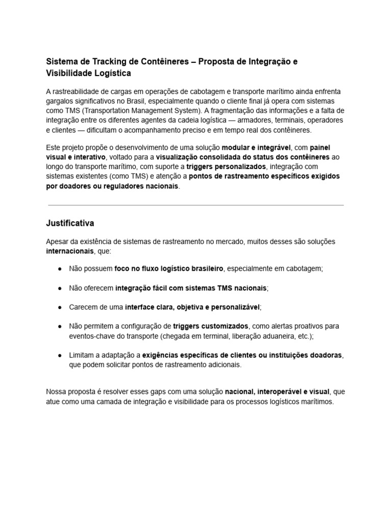 Integração de Tracking de Contêineres | PDF | Informática