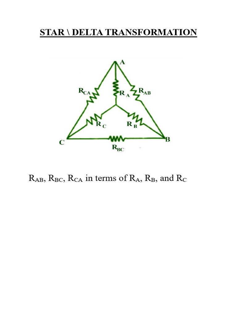 Problems Star To Delta Transformation Pdf