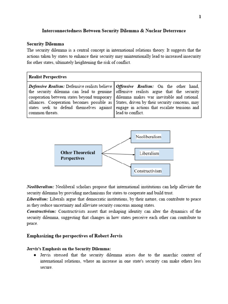 Interconnectedness Between Security Dilemma & Nuclear Deterrence | PDF ...
