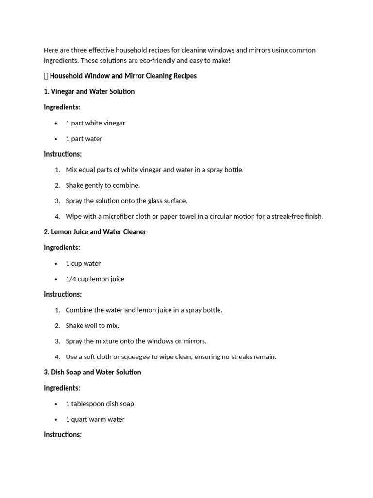 Three Effective Household Recipes For Cleaning Windows and Mirrors ...