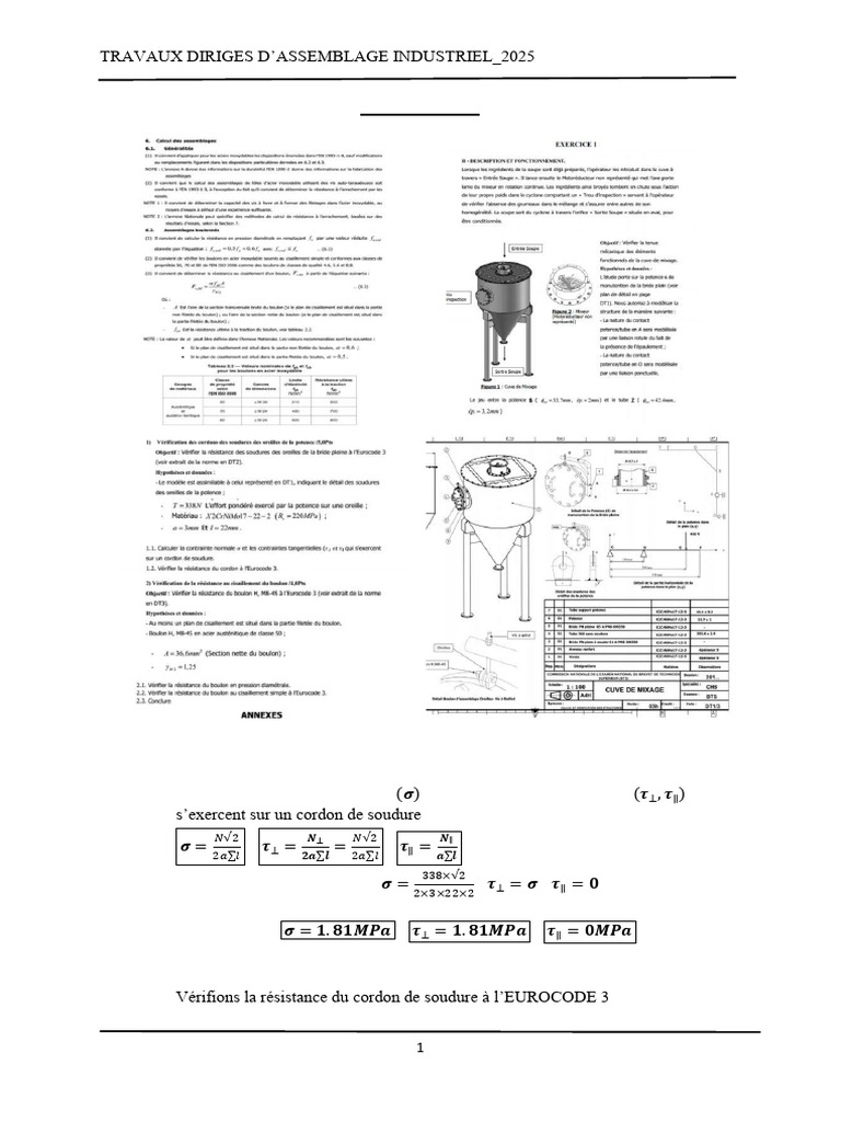 Vérification de la résistance en assemblage industriel | PDF ...