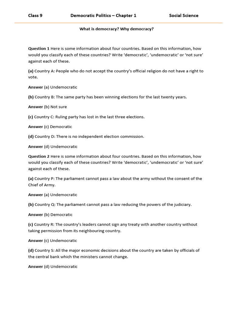 Understanding Democracy: Key Concepts | PDF | Democracy | Political ...