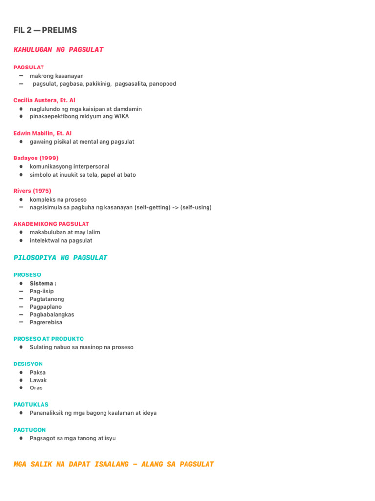 Fil 2 - Prelims | PDF