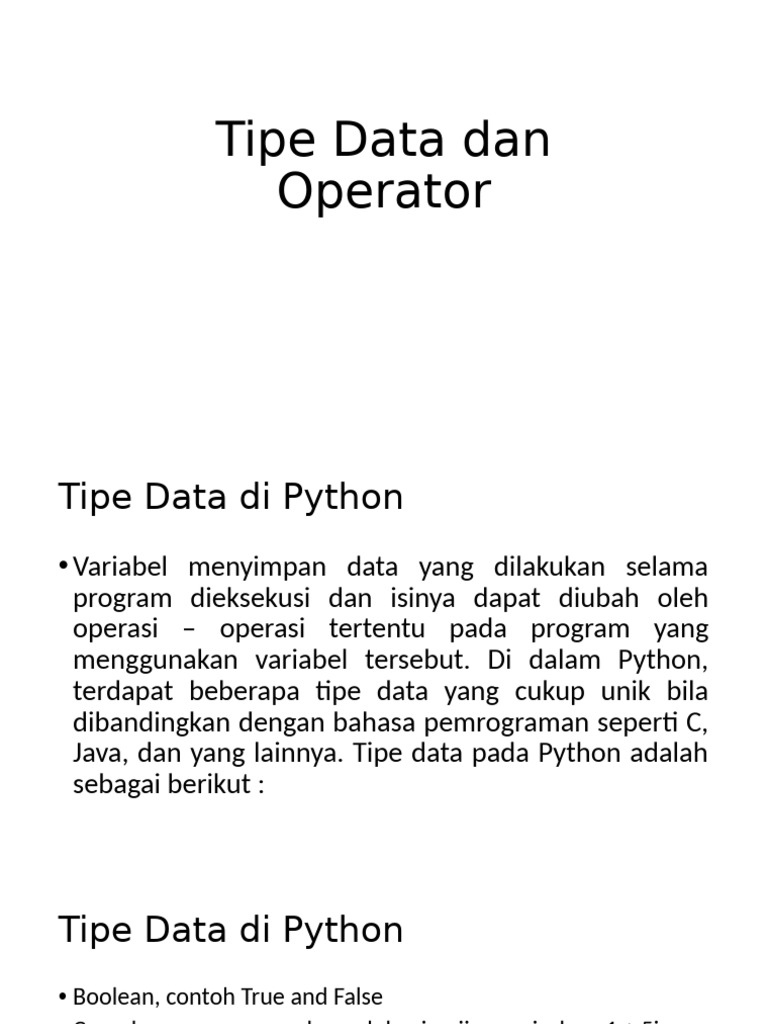 Tipe Data dan Dictionary di Python | PDF