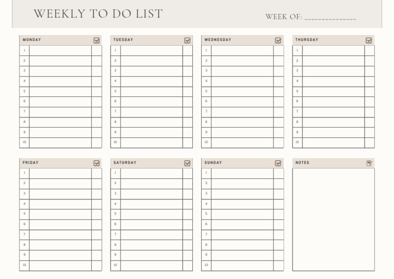 Weekly To Do List Landscape Planner PDF | PDF