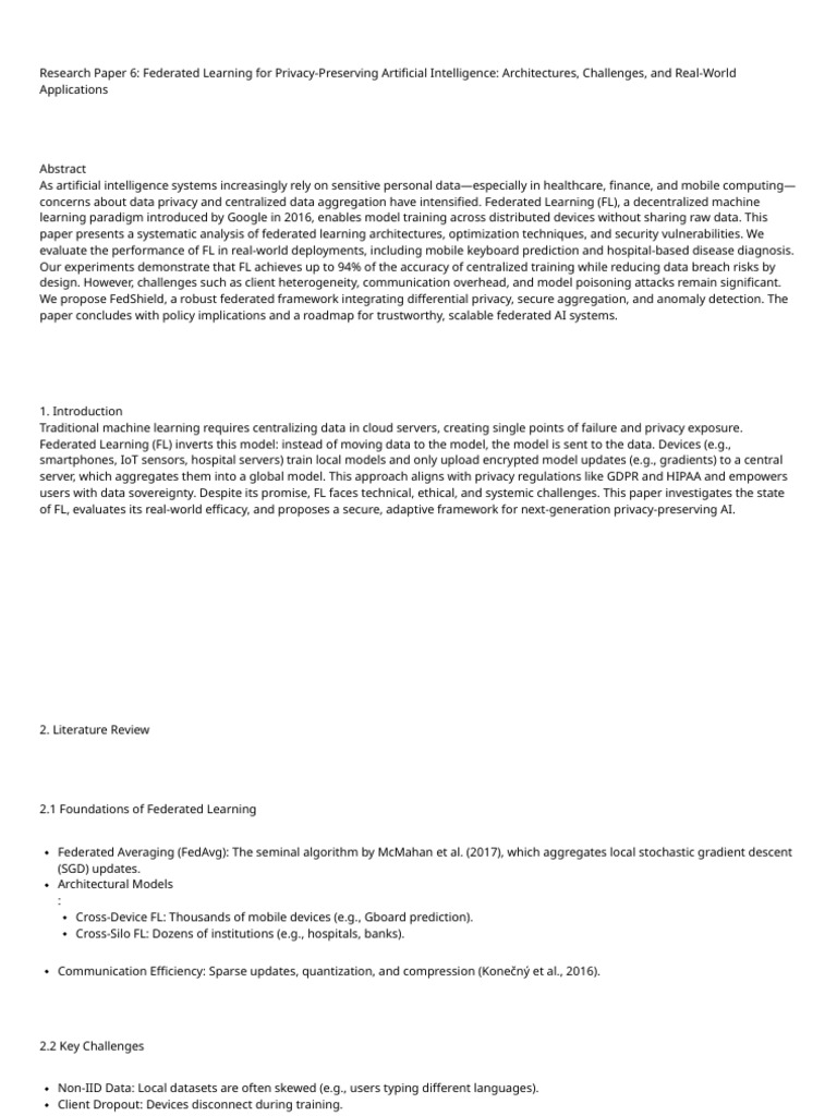 Federated Learning: Privacy-Preserving AI | PDF | Computing ...