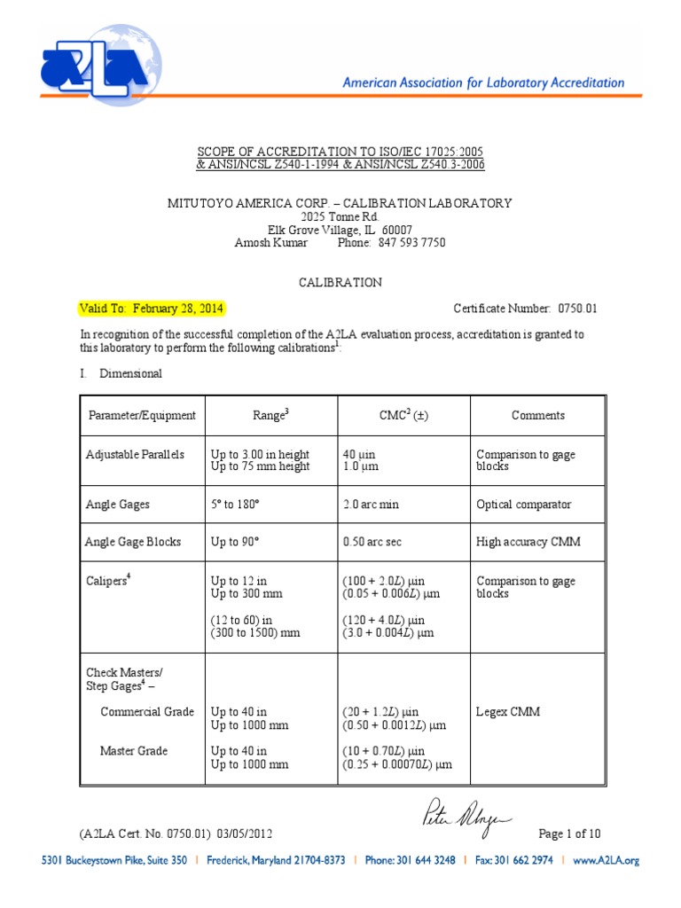 EGV Calibration Certificate Calibration Scientific Observation