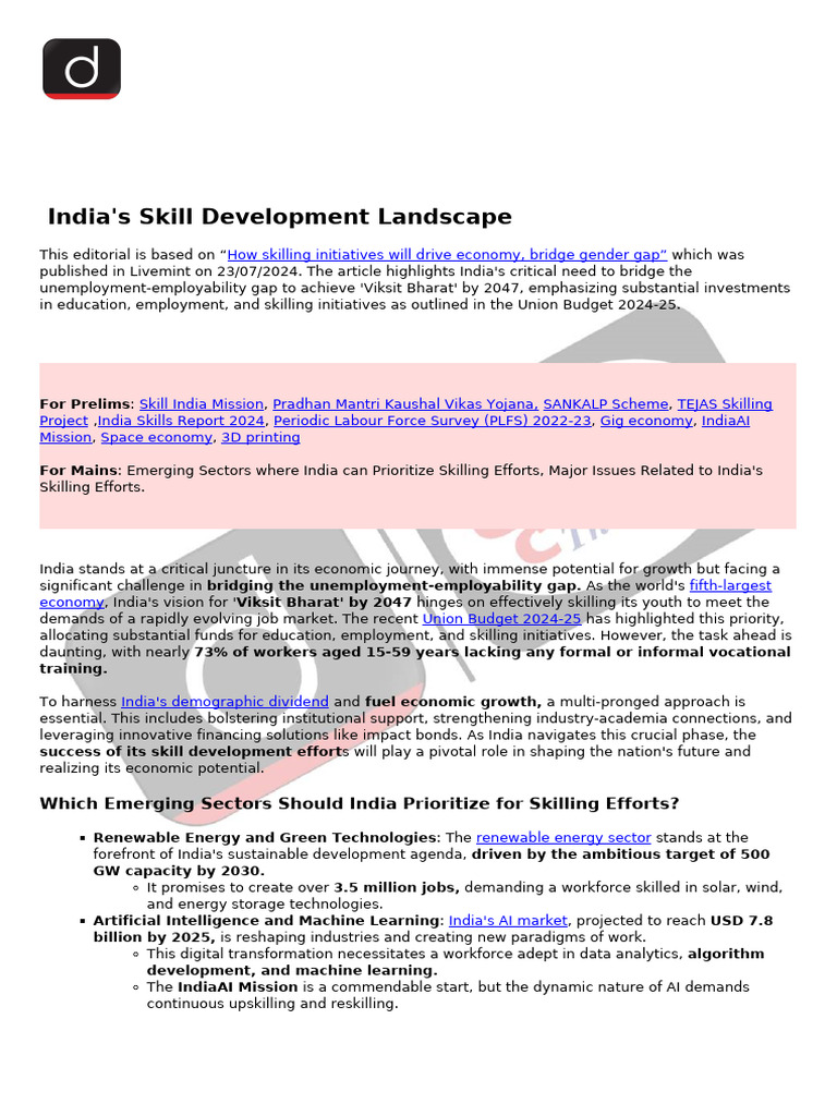 India's Skill Development Landscape: Which Emerging Sectors Should ...