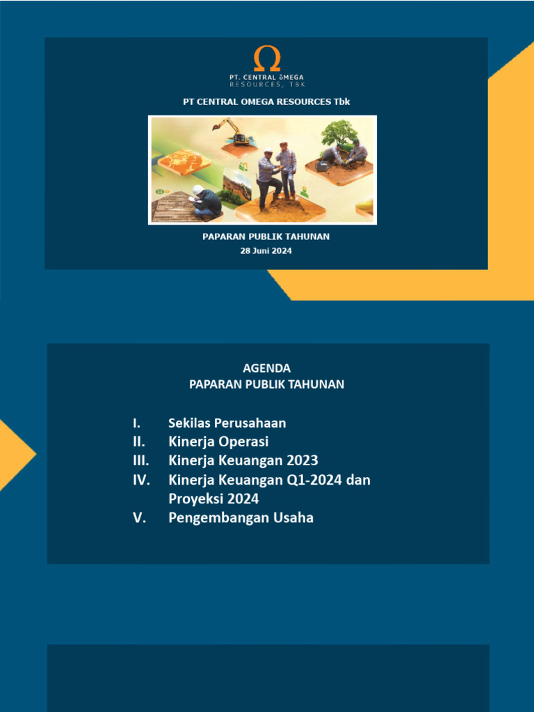 Kinerja dan Proyeksi PT Central Omega | PDF