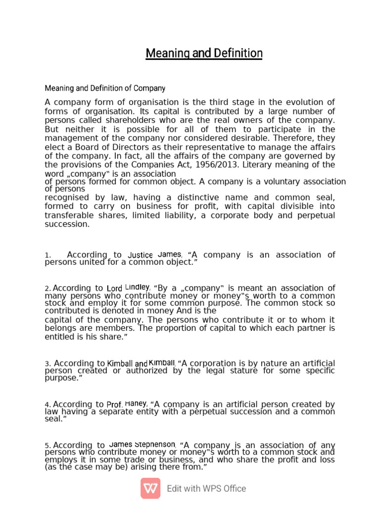 Characteristics and Definition of Company | PDF | Companies | Guarantee