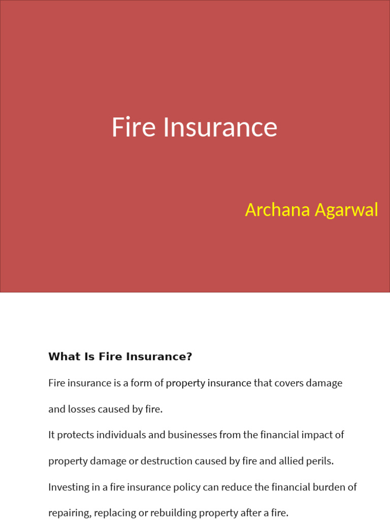 Fire Insurance | PDF | Insurance | Property Insurance
