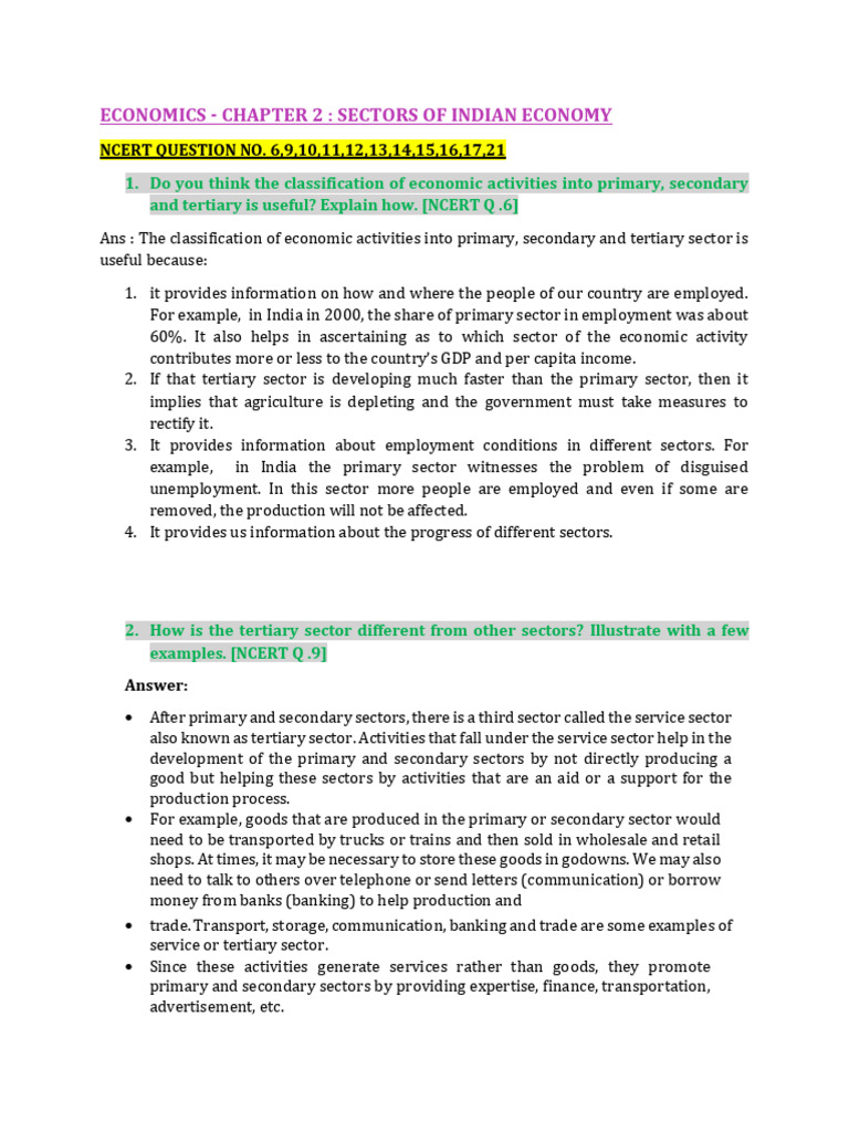 Eco-2 - Sectors of Economy | PDF | Employment | Economies