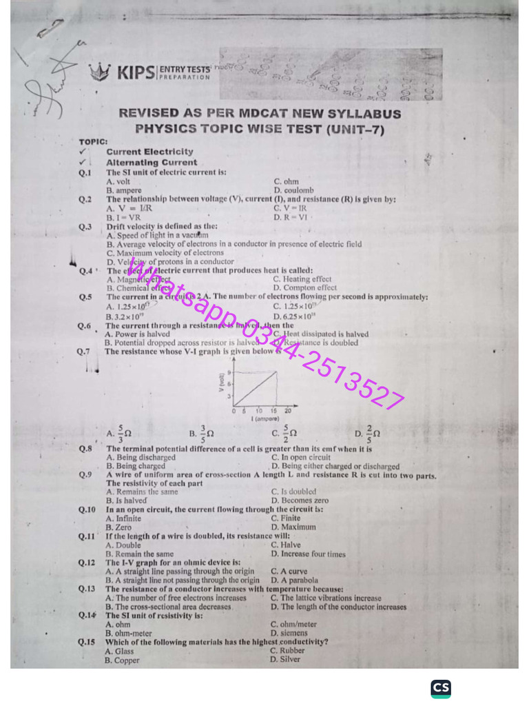 Phy 7 A-Series 2025 + Key | PDF