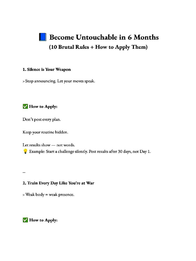 Become Untouchable | PDF