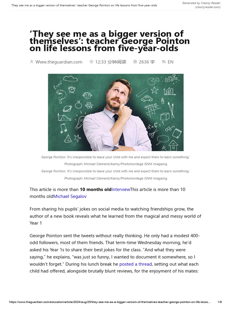 卫报 ‘They See Me as a Bigger Version of Themselves’_ Teacher George ...